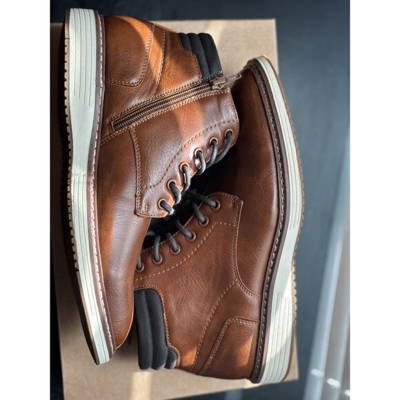 Steve Madden Men's Cognac Leather Boots Durable & Stylish - Picture 6 of 8